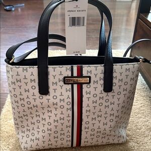 Tommy Hilfiger Monogrammed Black and White Tote